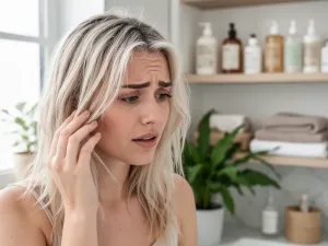 Pewny siebie mężczyzna po 50-tce z krótkimi siwymi włosami w nowoczesnym cięciu w minimalistycznym salonie barberskim